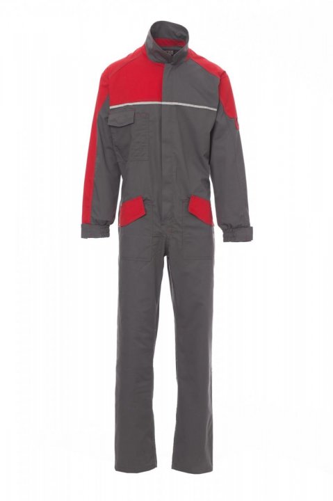 Promotech Overall / Latzhose STAHLGRAU / Rouge