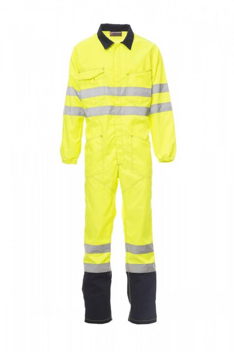 Ship Overall / Latzhose FLUOGELB/MARINEBLAU