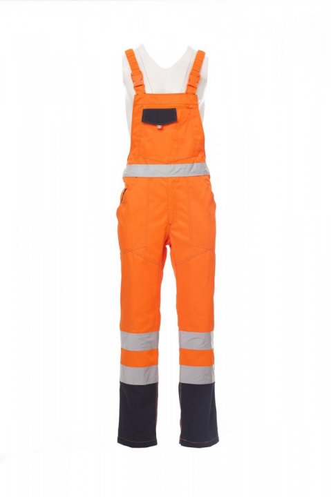 Skill Overall / Latzhose Orange fluo / Bleu marine