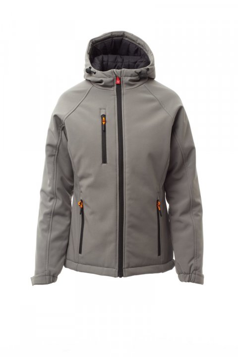 Gale Pad Lady Gefütterte Softshell-Jacke RAUCHGRAU / Noir