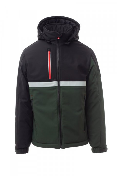 Wise Pad Gefütterte Softshell-Jacke WALDGRÜN / Noir