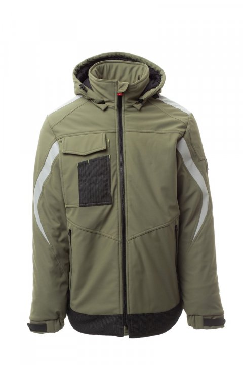 Wonder Pad Gefütterte Softshell-Jacke MILITÄRGRÜN / Noir