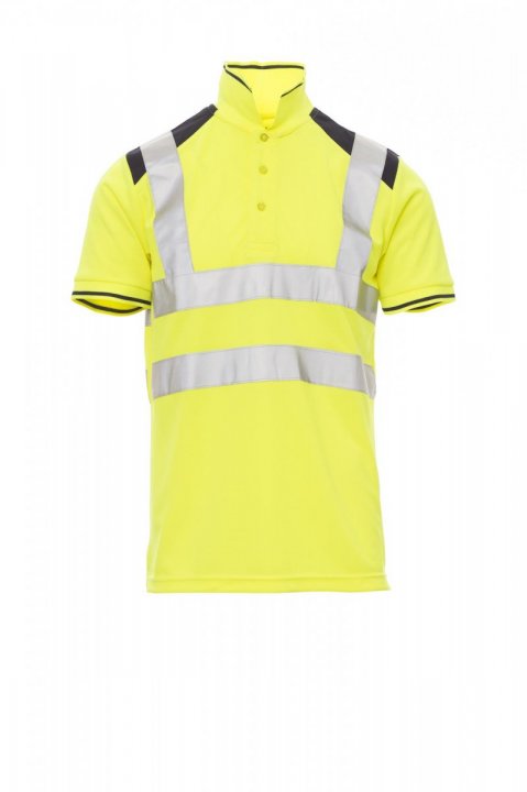 Guard+ Polohemd Jaune fluo / Bleu marine