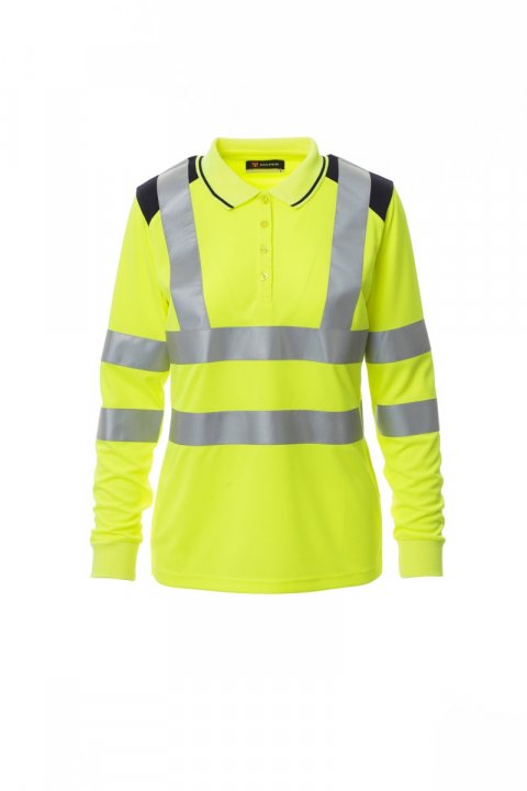 Guard+Winter Lady Polohemd Jaune fluo / Bleu marine