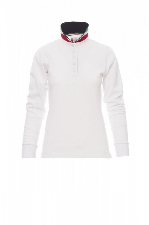 Long Nation Lady Polohemd Blanc / ITALIEN