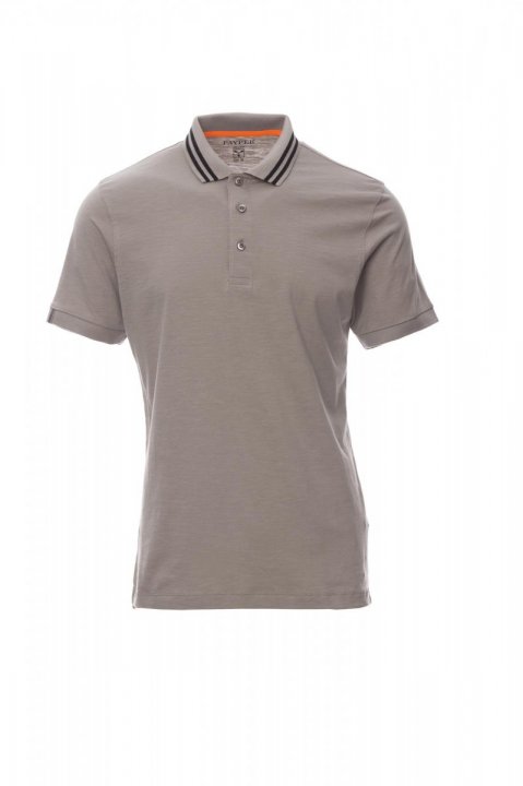 Nautic Polohemd HELLGRAU/SCHWARZ-FLUOORANGE