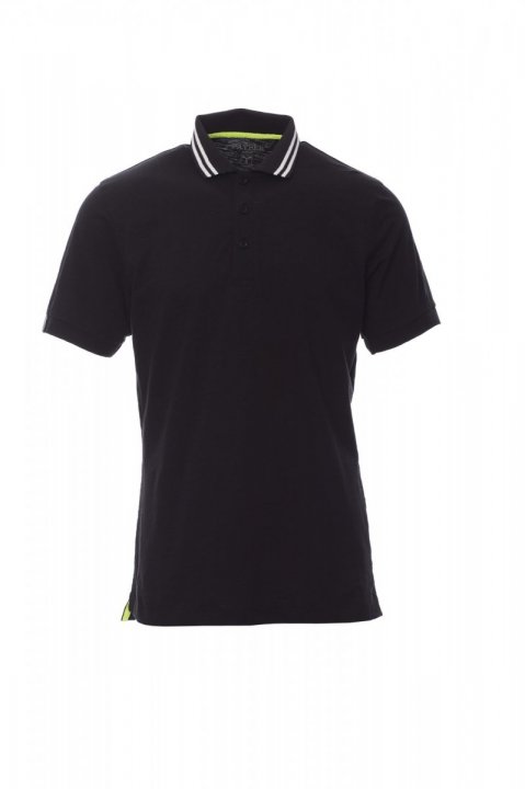 Nautic Polohemd SCHWARZ/WEISS-FLUOGELB