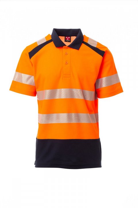 Road Polohemd FLUOORANGE/MARINEBLAU