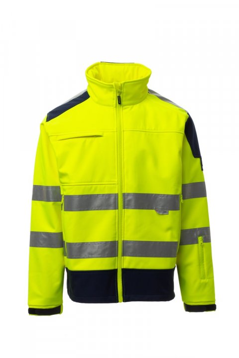 Screen Softshell-Jacke Jaune fluo / Bleu marine