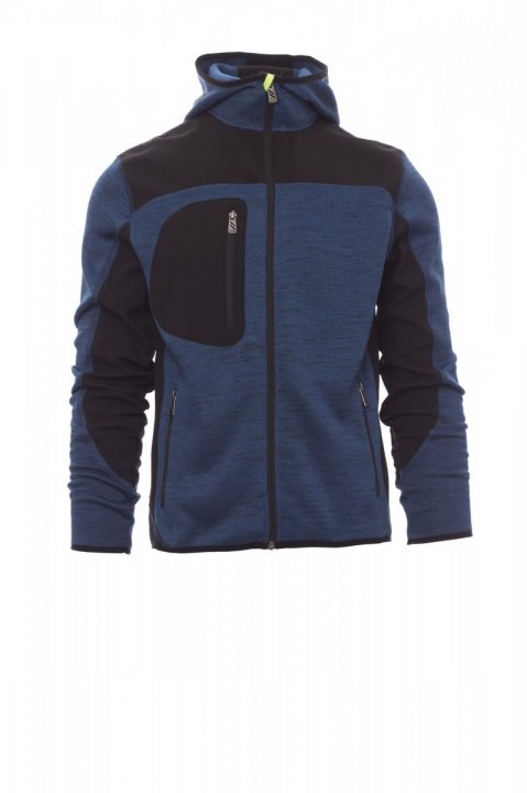 Trip Softshell-Jacke BLAU MELIERT/SCHWARZ-FLUOGELB