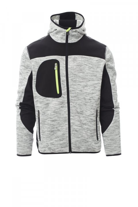 Trip Softshell-Jacke GRAU MELIERT/SCHWARZ-FLUOGELB