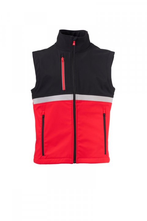 Wise Softshell-Weste ROT/SCHWARZ