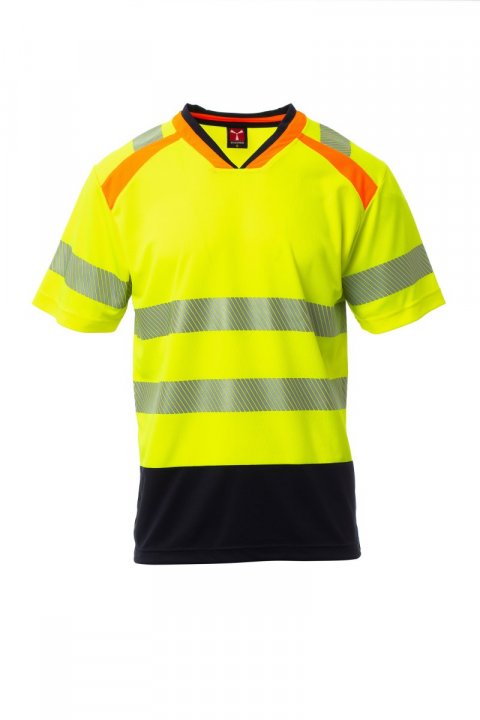 Alley T-shirt Jaune fluo / Bleu marine