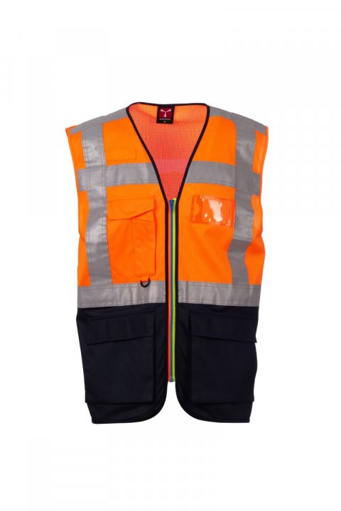 Extrovert Mesh Weste FLUOORANGE/MARINEBLAU