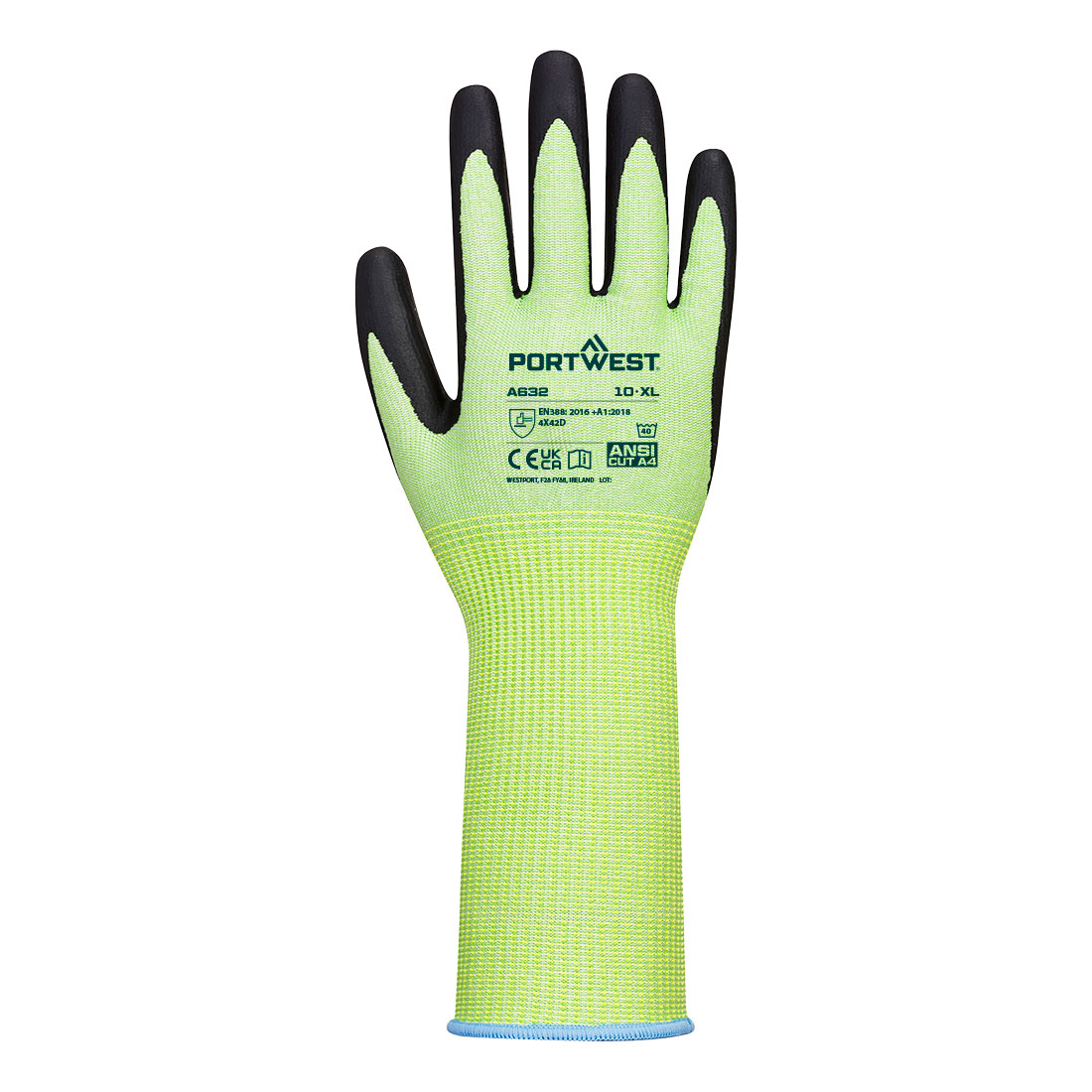 Grüner Schnittschutzhandschuh Lange Stulpe 2
