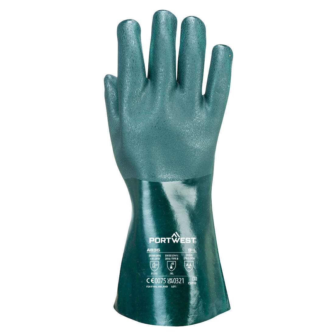 Doppelt beschichteter PVC Schutzhandschuh 35cm 2