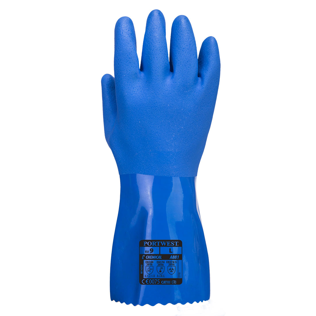 Blauer PVC Chemikalien Schutzhandschuh 2