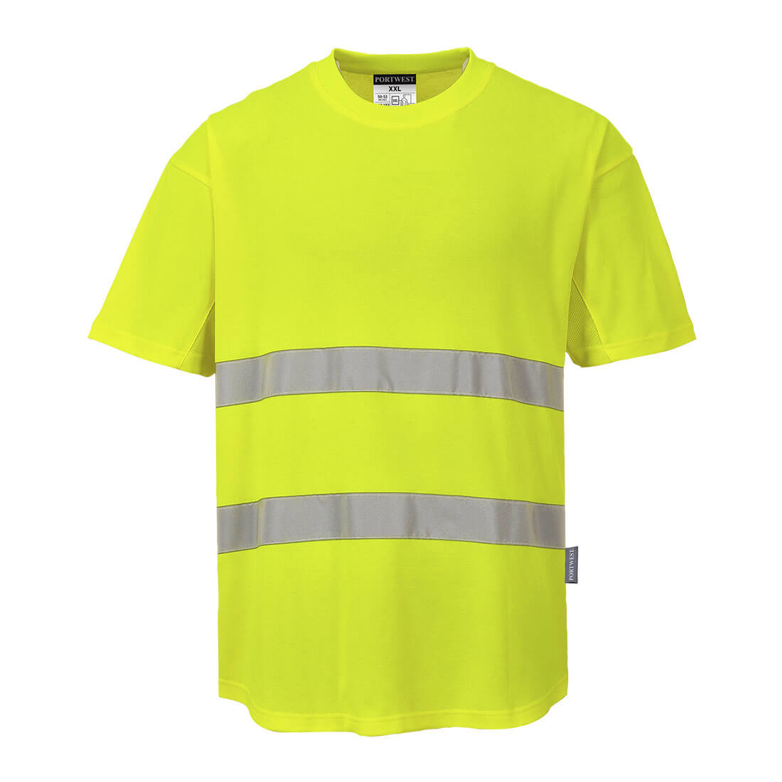 Hi-Vis Cotton Comfort T-Shirt mit Mesheinsatz kurzarm 2