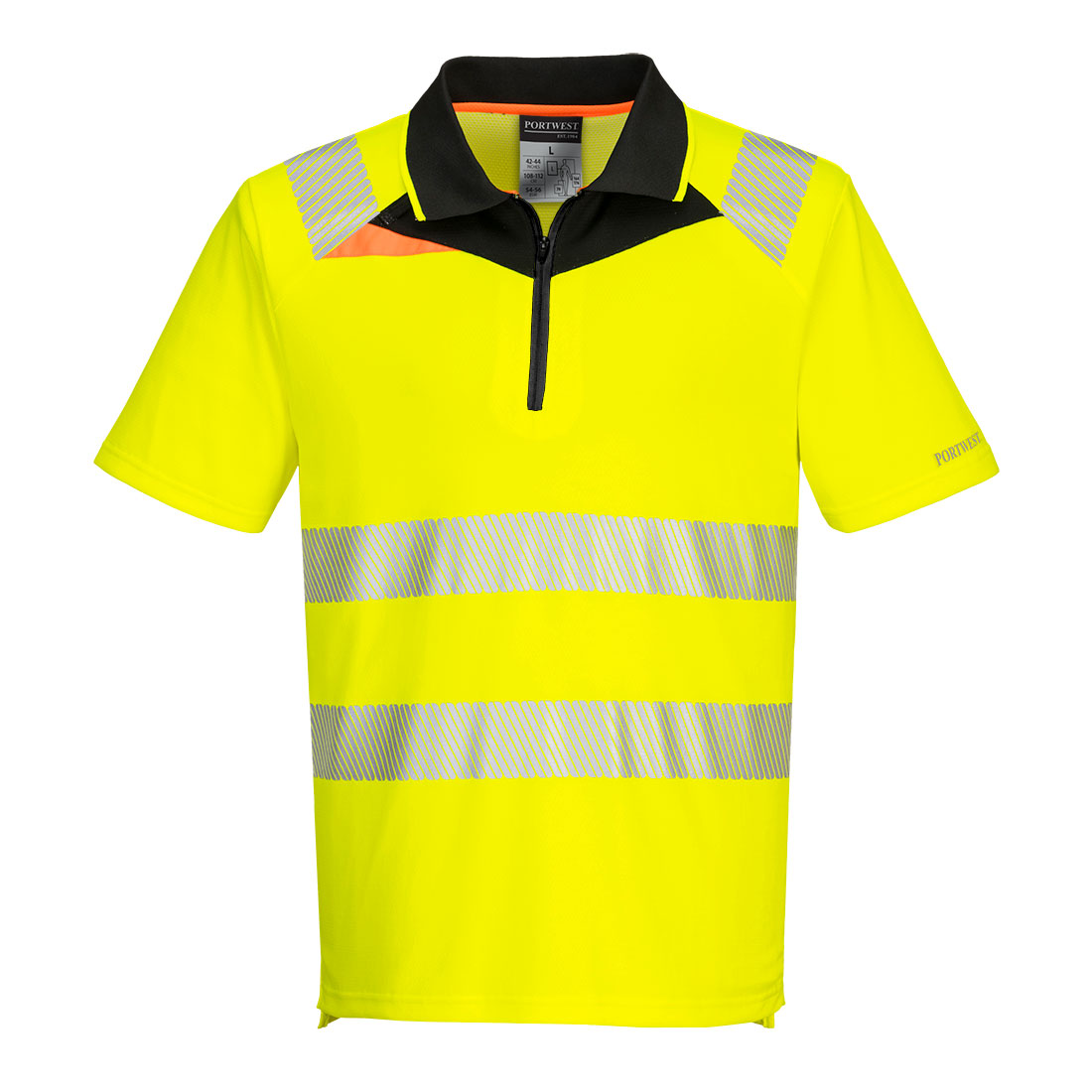 DX4 Hi-Vis Polo Shirt mit Reißverschluss kurzarm 2