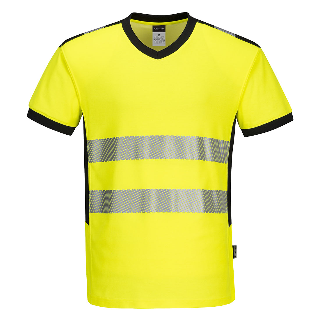 PW3 Hi-Vis T-Shirt mit V-Ausschnitt und Mesheinsatz kurzarm 3