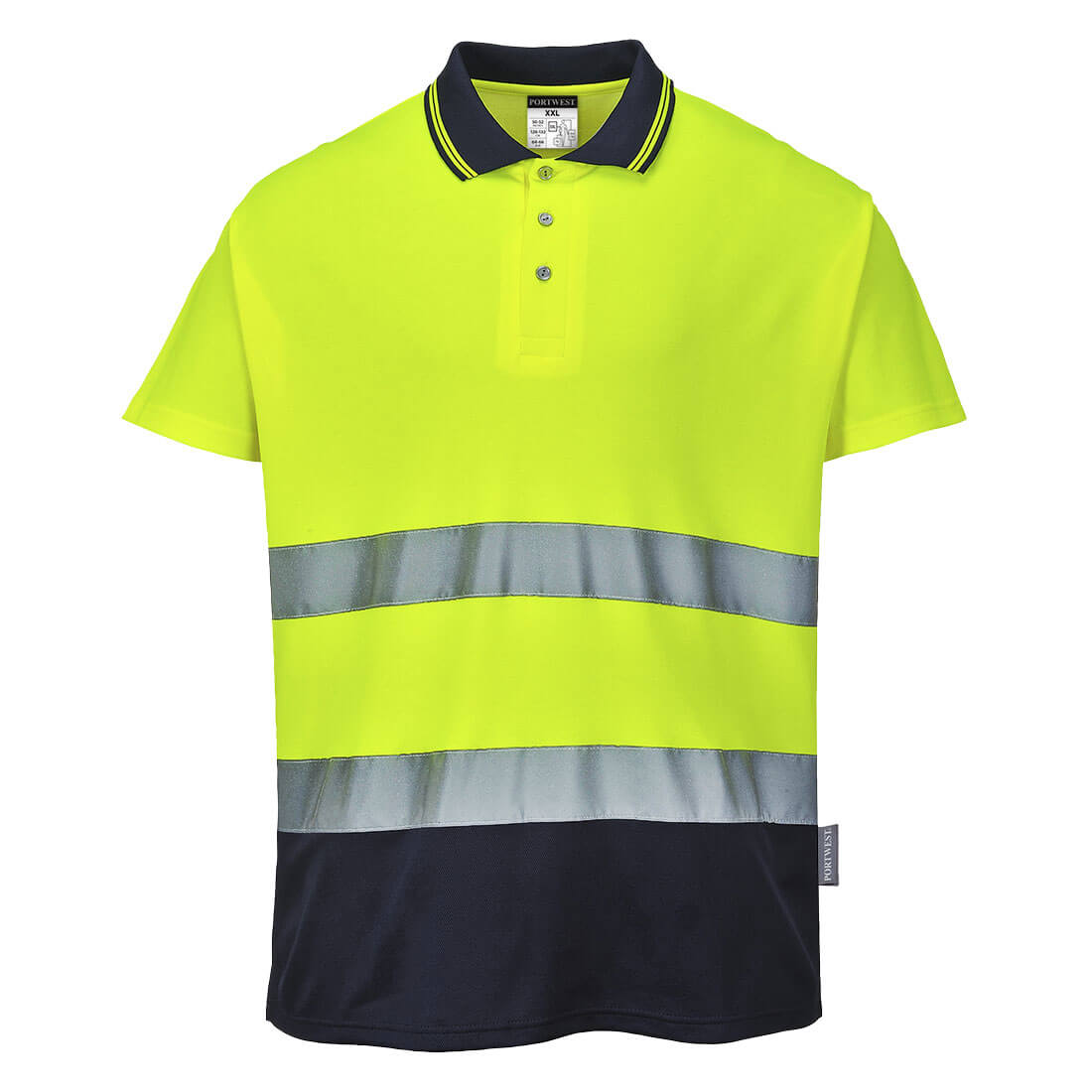 Hi-Vis Cotton Comfort Kontrast Poloshirt kurzarm 2